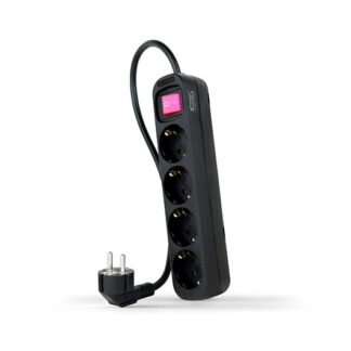 Regleta 4 tomas 1.4m con interruptor nanocable negro 4 tomas -  250v -  proteccion