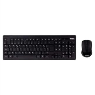 Kit teclado + mouse raton nilox wireless inalambrico negro