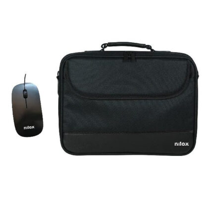 Maletin nilox duro + mouse raton para portatil 15.6 pulgadas negro
