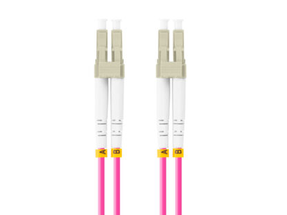 Latiguillo fibra optica lc - upc lanberg 5m multi duplex om4 50 - 125 lszh violeta