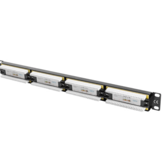 Patch panel lanberg cat.6 utp 24 puertos 1u cat.6 utp 19 pulgadas rack negro