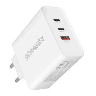 Cargador tipo c 65w gan phoenix universal para portatil tablet o smartphone carga rapida