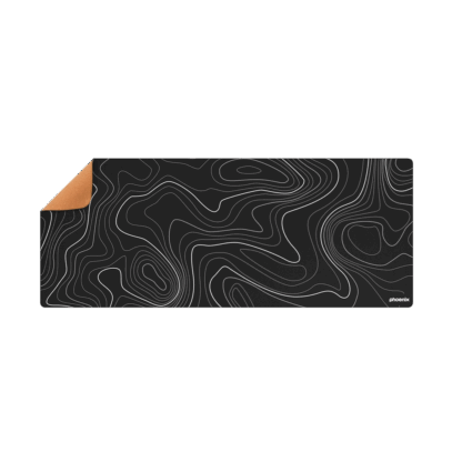 Alfombrilla phoenix stratos para ratón escritorio negra 90 x 40 cm con base de corcho y superficie cuero pu