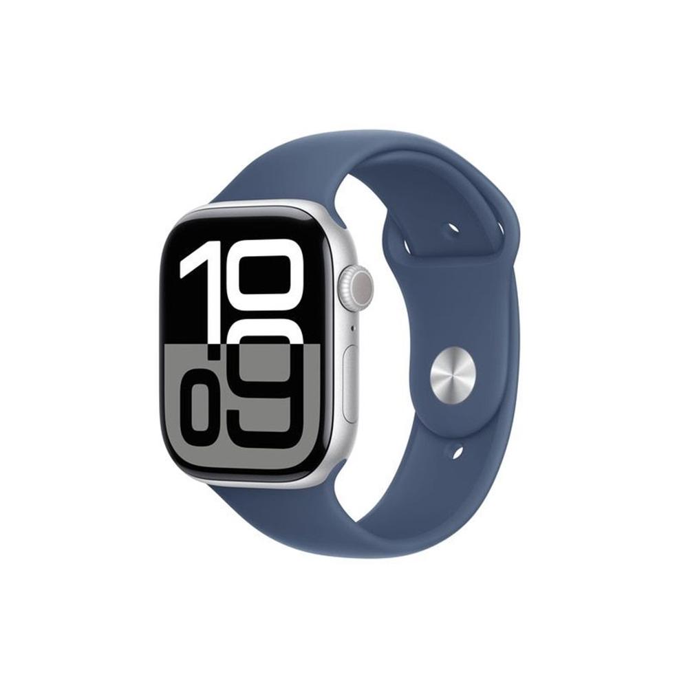 Smartwatch apple watch series 10 gps 46mm silver case denim sport band m – l