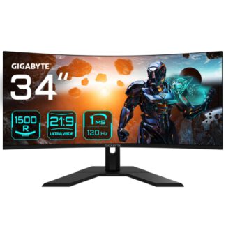 Monitor curvo gaming gigabyte gs34wqc ek 34 pulgadas wqhd 120hz
