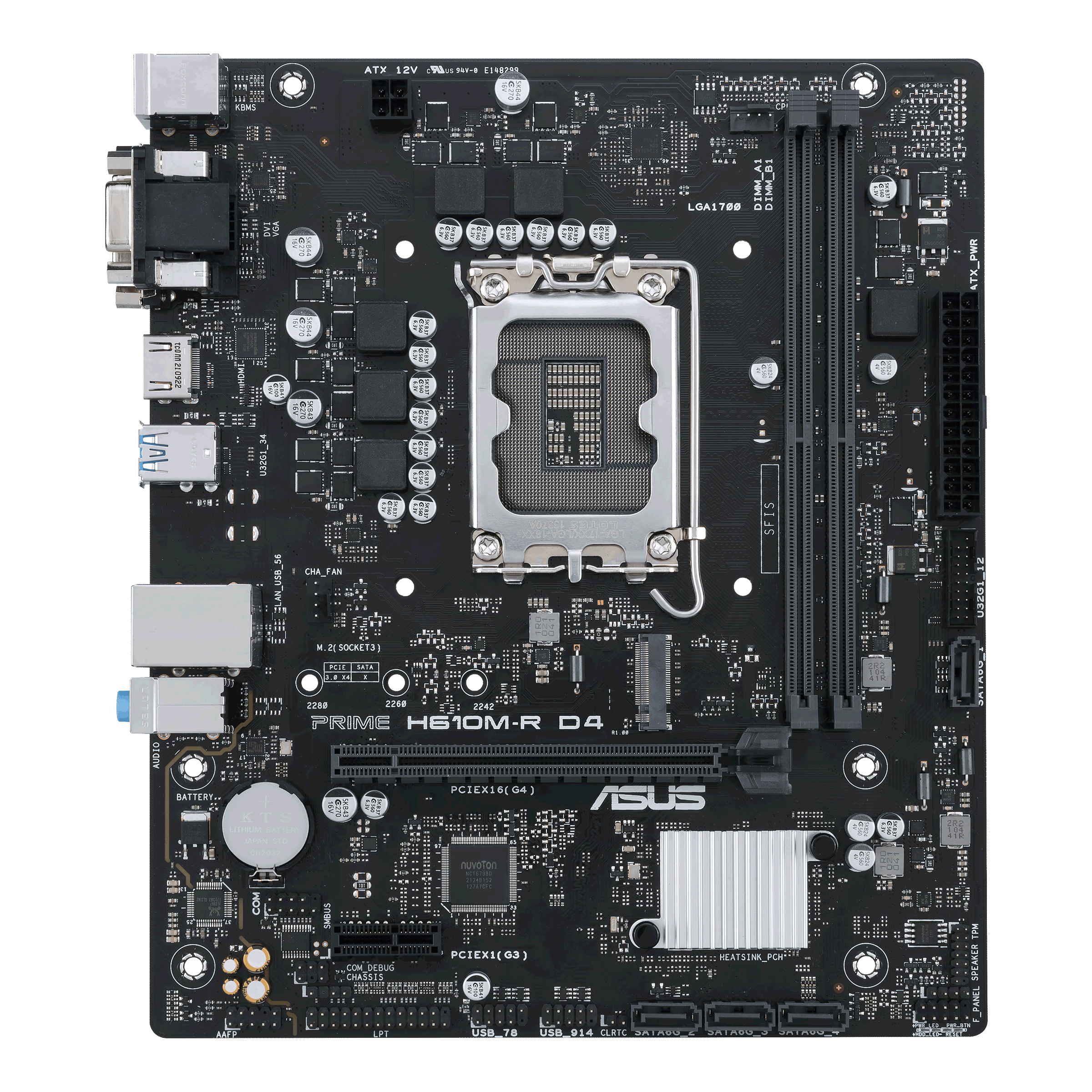 Placa base asus intel prime h610m – r d4 m – atx –  2x ddr4 –  4x sata3 –  2x usb 3.2 –  2x usb 2.0 90mb1b40 – m0ecy0