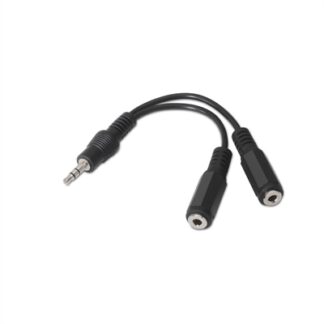 Cable audio nanocable 1 x jack 3.5mm a 2 x jack 3.5mm -  macho - hembra -  15cm